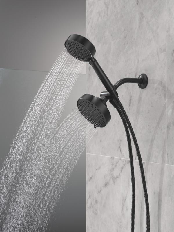 DELTA Universal Showering Components 5-Setting Two-in-One Combination Shower with Additional Mount — Matte Black