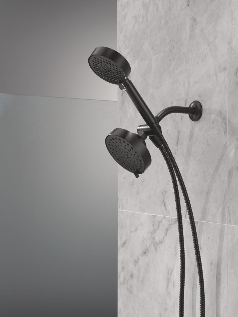 DELTA Universal Showering Components 5-Setting Two-in-One Combination Shower with Additional Mount — Matte Black