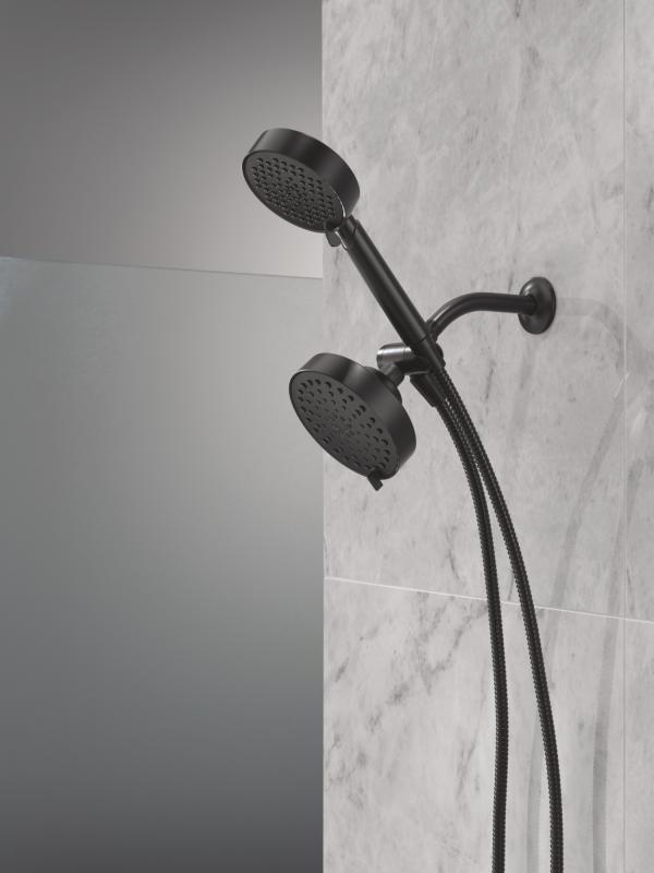 DELTA Universal Showering Components 5-Setting Two-in-One Combination Shower with Additional Mount — Matte Black