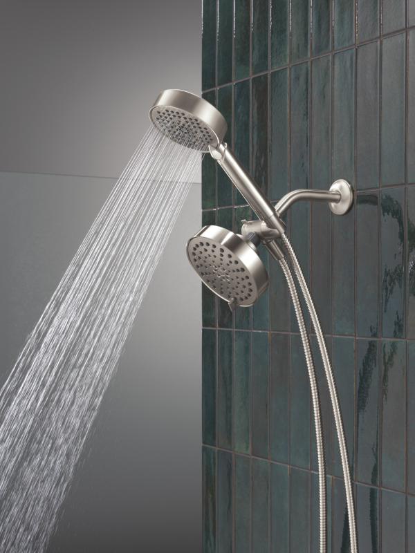 DELTA Universal Showering Components 5-Setting Two-in-One Combination Shower with Additional Mount — Stainless