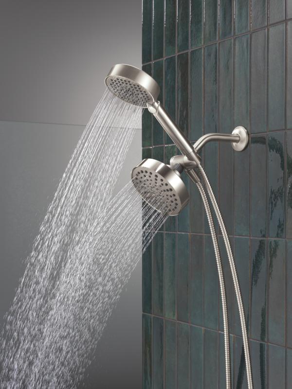 DELTA Universal Showering Components 5-Setting Two-in-One Combination Shower with Additional Mount — Stainless