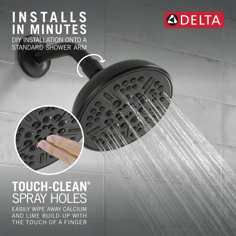 DELTA Universal Showering Components 8-Setting Shower Head — Matte Black