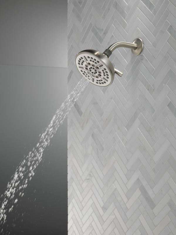 DELTA Universal Showering Components 8-Setting Shower Head — Spotshield Brushed Nickel