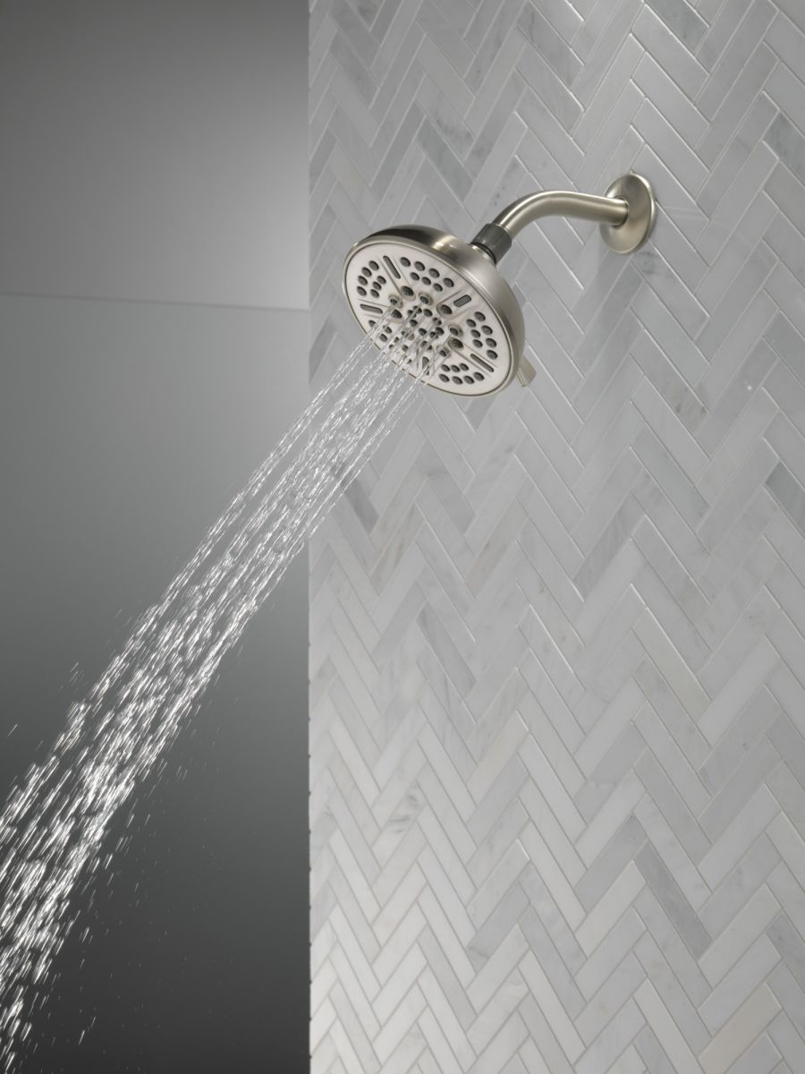 DELTA Universal Showering Components 8-Setting Shower Head — Spotshield Brushed Nickel