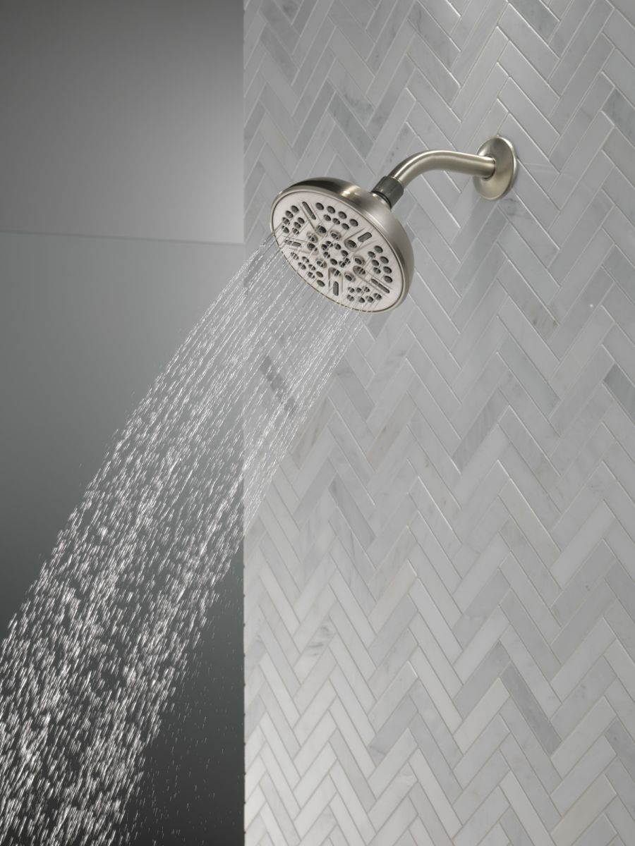 DELTA Universal Showering Components 8-Setting Shower Head — Spotshield Brushed Nickel