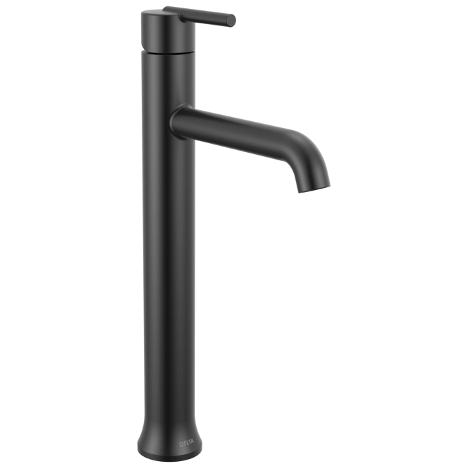 DELTA Trinsic Single Handle Vessel Bathroom Faucet — Matte Black