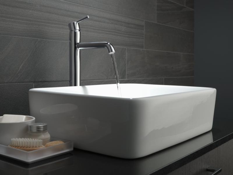 DELTA Trinsic Single Handle Vessel Bathroom Faucet — Chrome