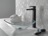 DELTA Ara Single Handle Vessel Channel Bathroom Faucet — Matte Black