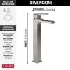 DELTA Ara Single Handle Vessel Channel Bathroom Faucet — Stainless