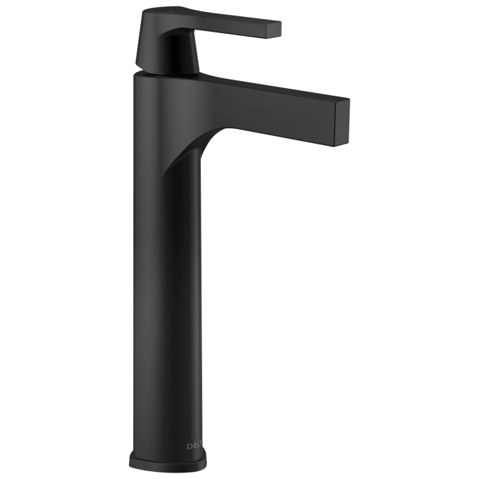 DELTA Zura Single Handle Vessel Bathroom Faucet — Matte Black