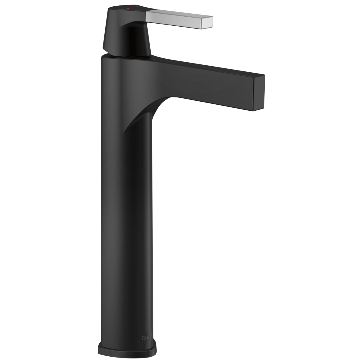 DELTA Zura Single Handle Vessel Bathroom Faucet — Chrome / Matte Black