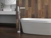 DELTA Zura Single Handle Floor Mount Tub Filler Trim with Hand Shower — Chrome