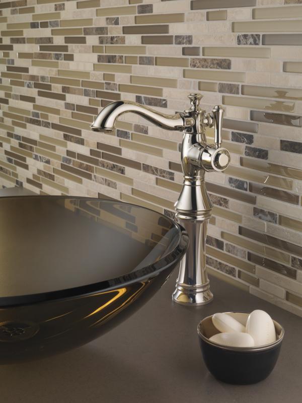 DELTA Cassidy Single Handle Vessel Bathroom Faucet — Polished Nickel