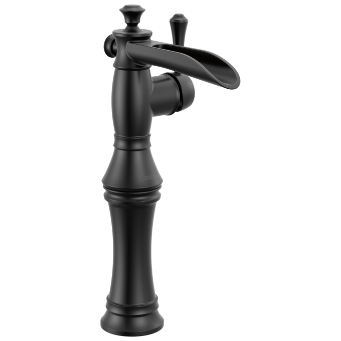 DELTA Cassidy Single Handle Vessel Bathroom Faucet — Matte Black