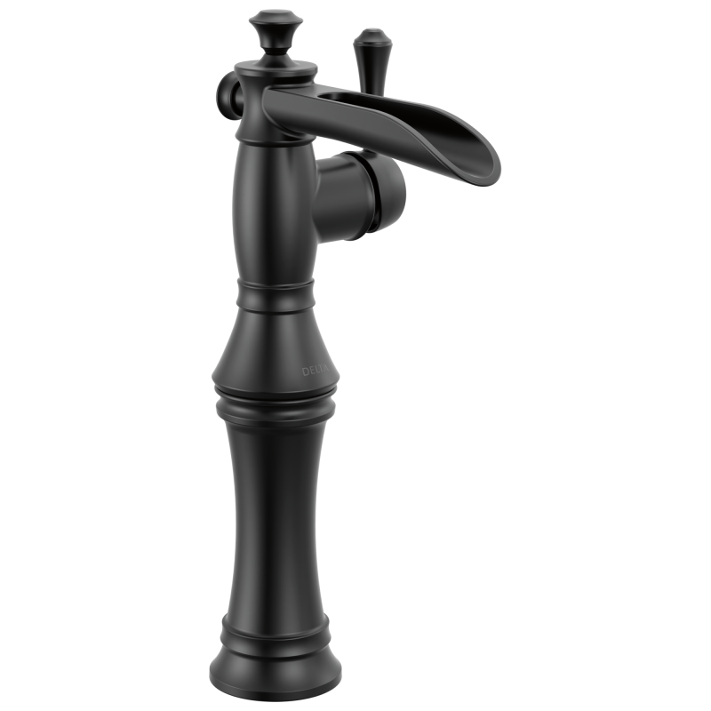 DELTA Cassidy Single Handle Vessel Bathroom Faucet — Matte Black