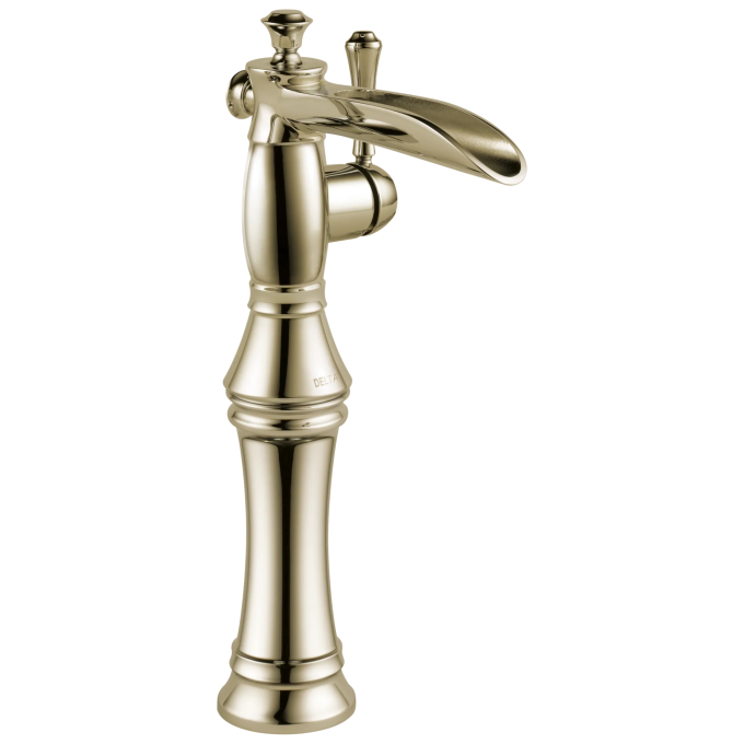 DELTA Cassidy Single Handle Channel Vessel Bathroom Faucet — Polished Nickel