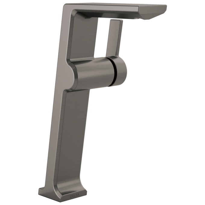 DELTA Pivotal Single Handle Vessel Bathroom Faucet — Lumicoat® Black Stainless