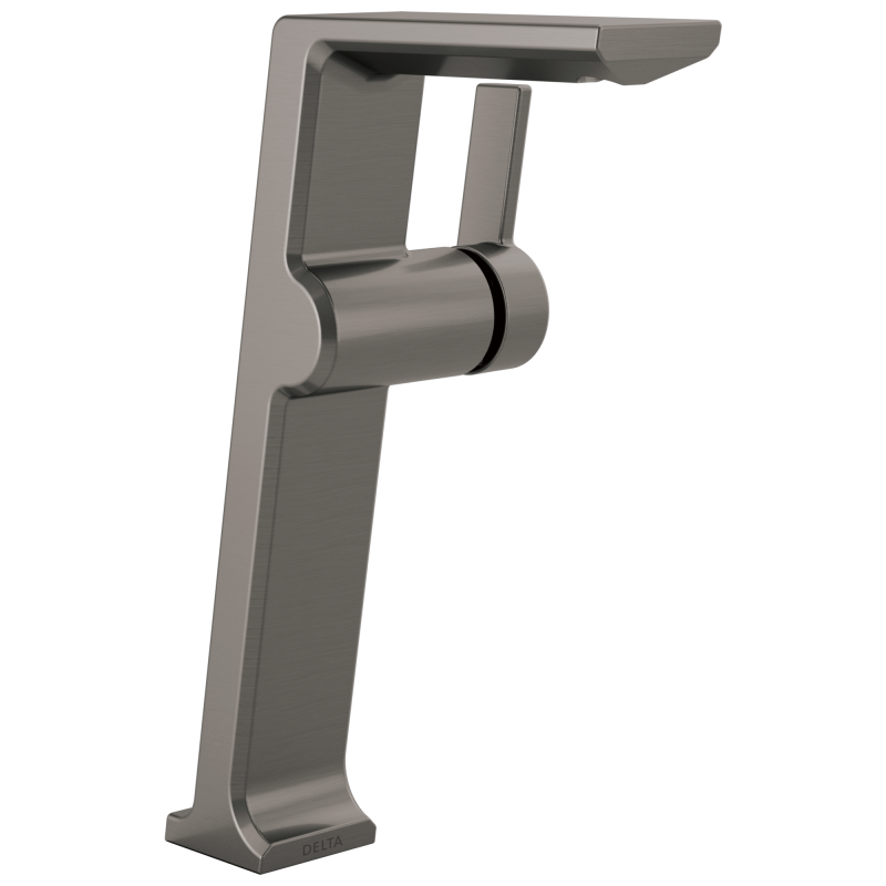 DELTA Pivotal Single Handle Vessel Bathroom Faucet — Lumicoat® Black Stainless