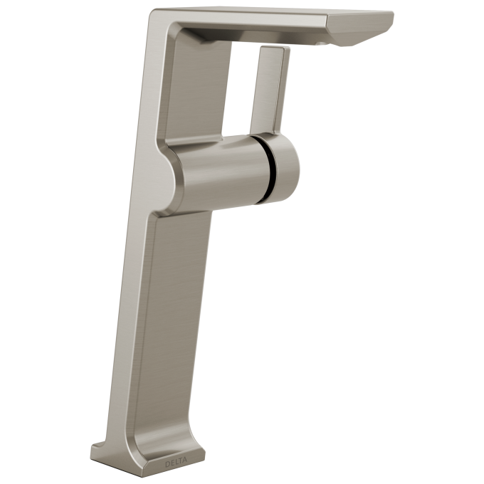 DELTA Pivotal Single Handle Vessel Bathroom Faucet — Lumicoat® Stainless