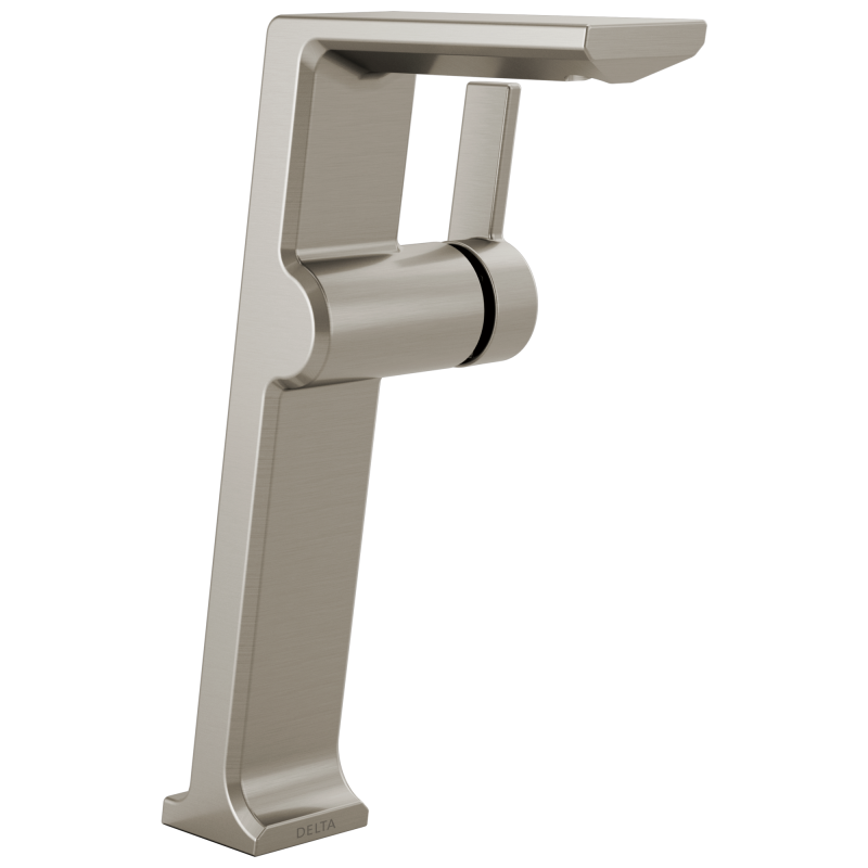 DELTA Pivotal Single Handle Vessel Bathroom Faucet — Lumicoat® Stainless