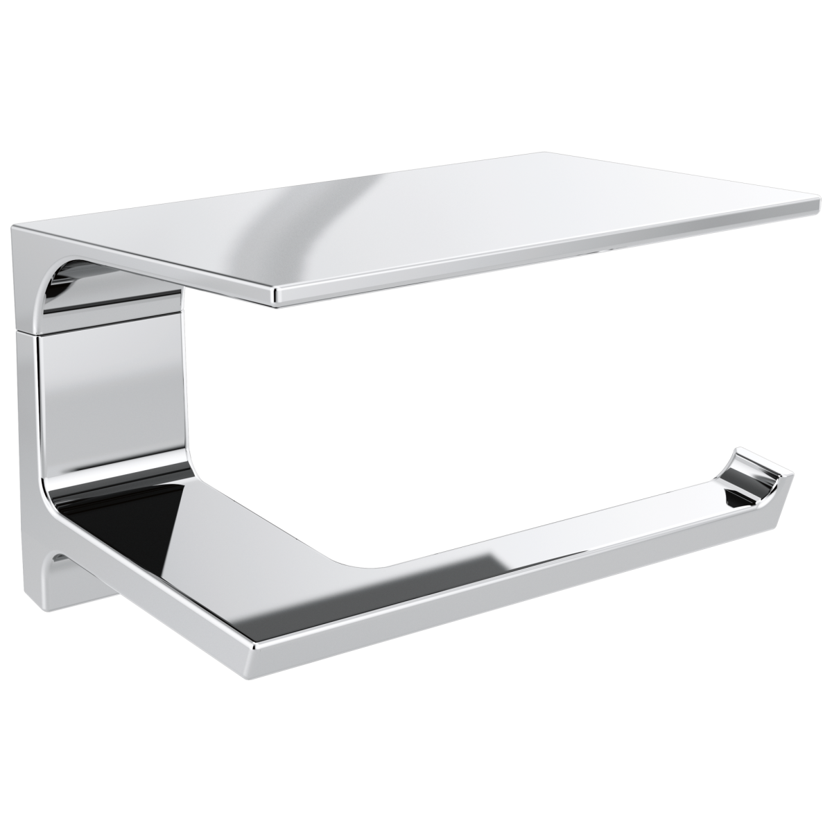 DELTA Pivotal Tissue Holder with Shelf — Chrome