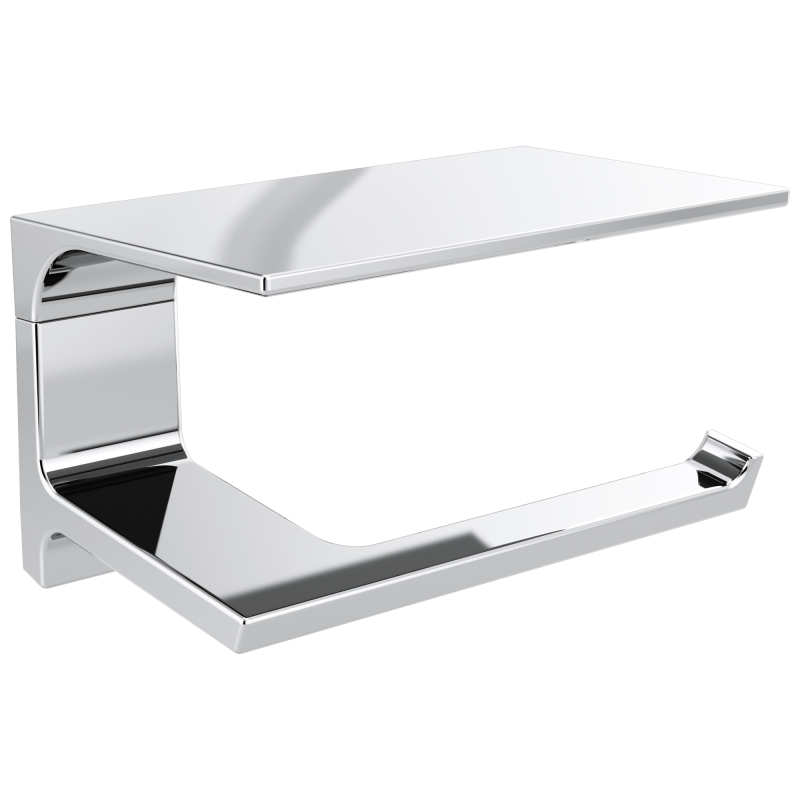 DELTA Pivotal Tissue Holder with Shelf — Chrome