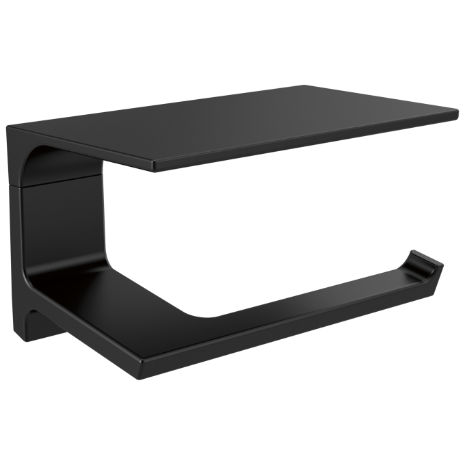 DELTA Pivotal Tissue Holder with Shelf — Matte Black