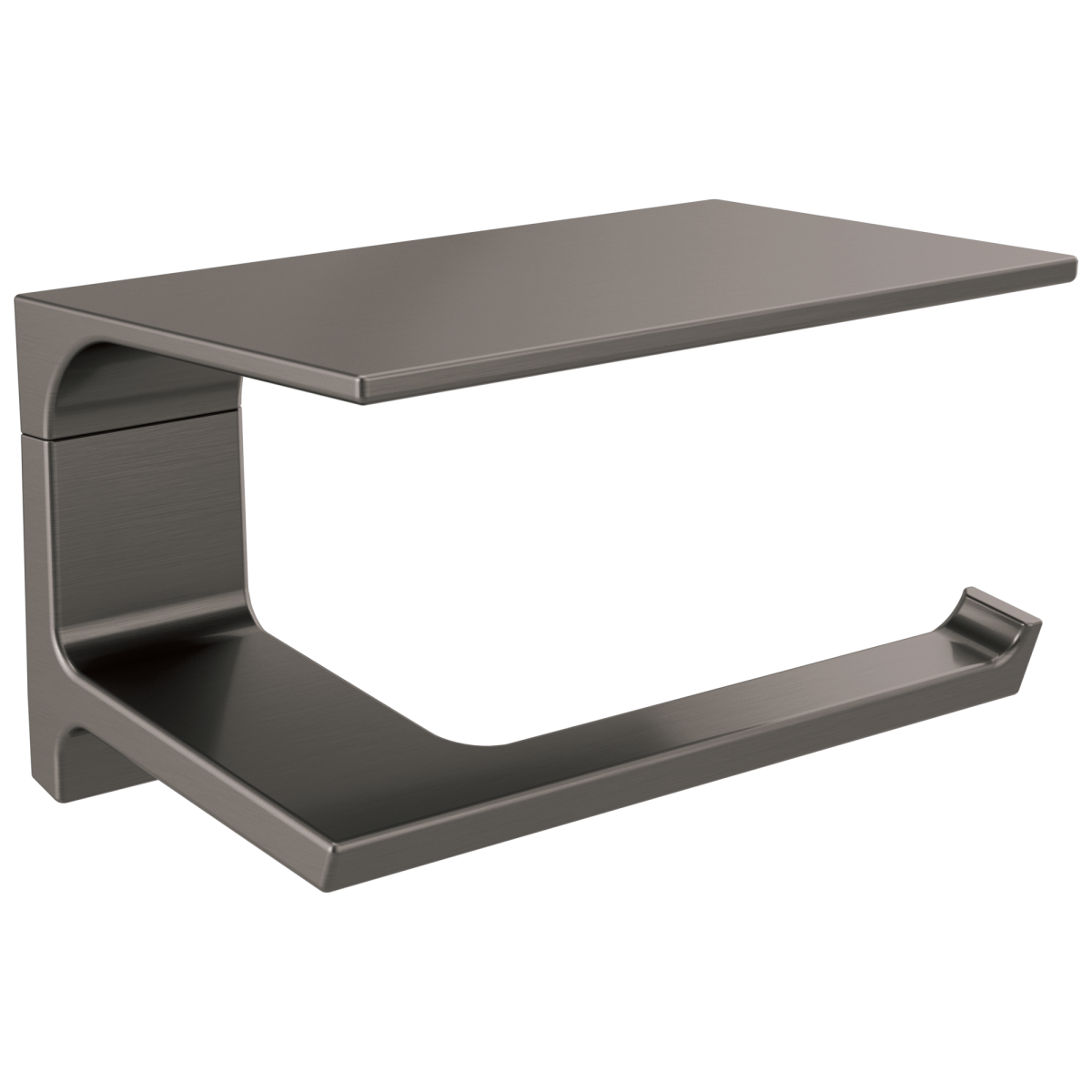 DELTA Pivotal Tissue Holder with Shelf — Black Stainless