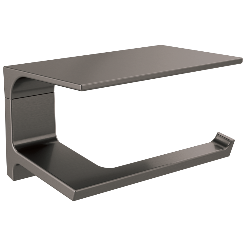 DELTA Pivotal Tissue Holder with Shelf — Black Stainless