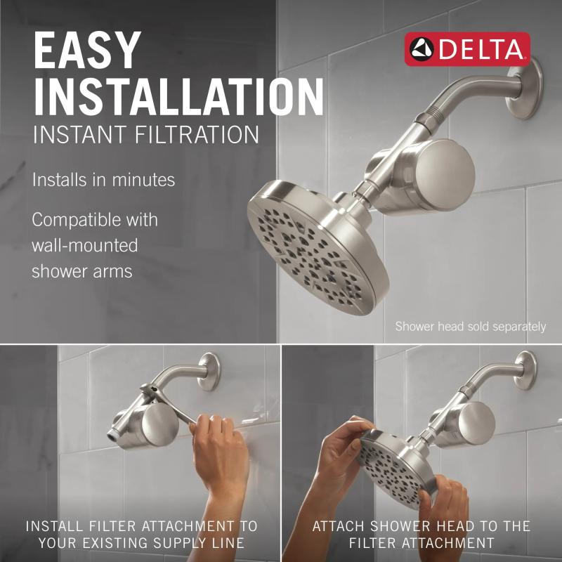 DELTA Clarifi Standard Shower Filter Attachment — Stainless