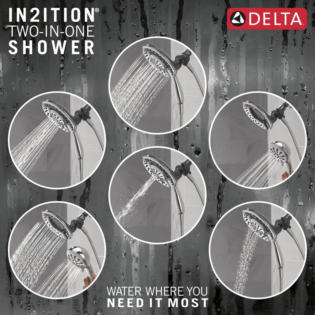 DELTA Clarifi Shower Filter Attachment with 4-Setting In2ition — Chrome