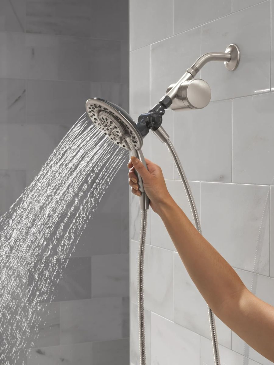 DELTA Clarifi Shower Filter Attachment with 4-Setting In2ition — Spotshield Brushed Nickel