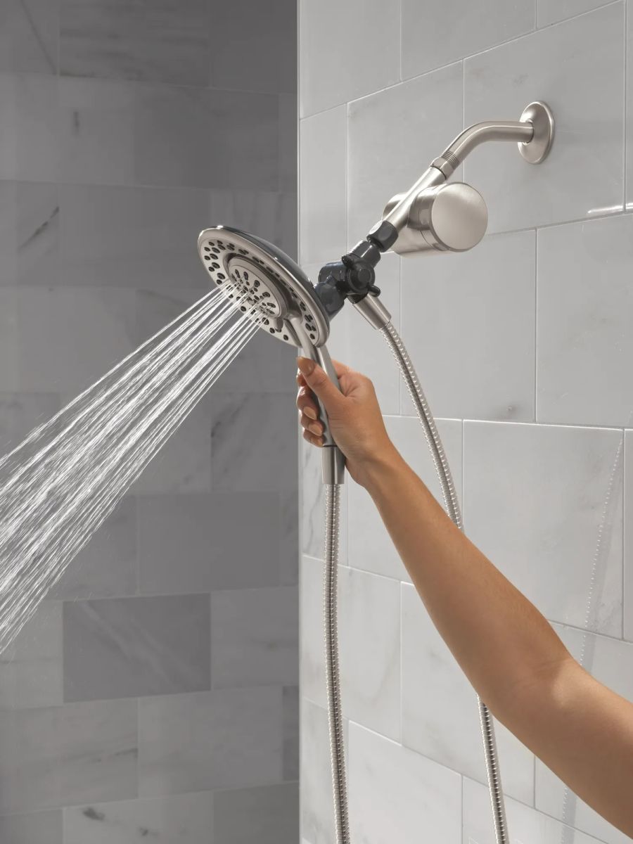 DELTA Clarifi Shower Filter Attachment with 4-Setting In2ition — Spotshield Brushed Nickel