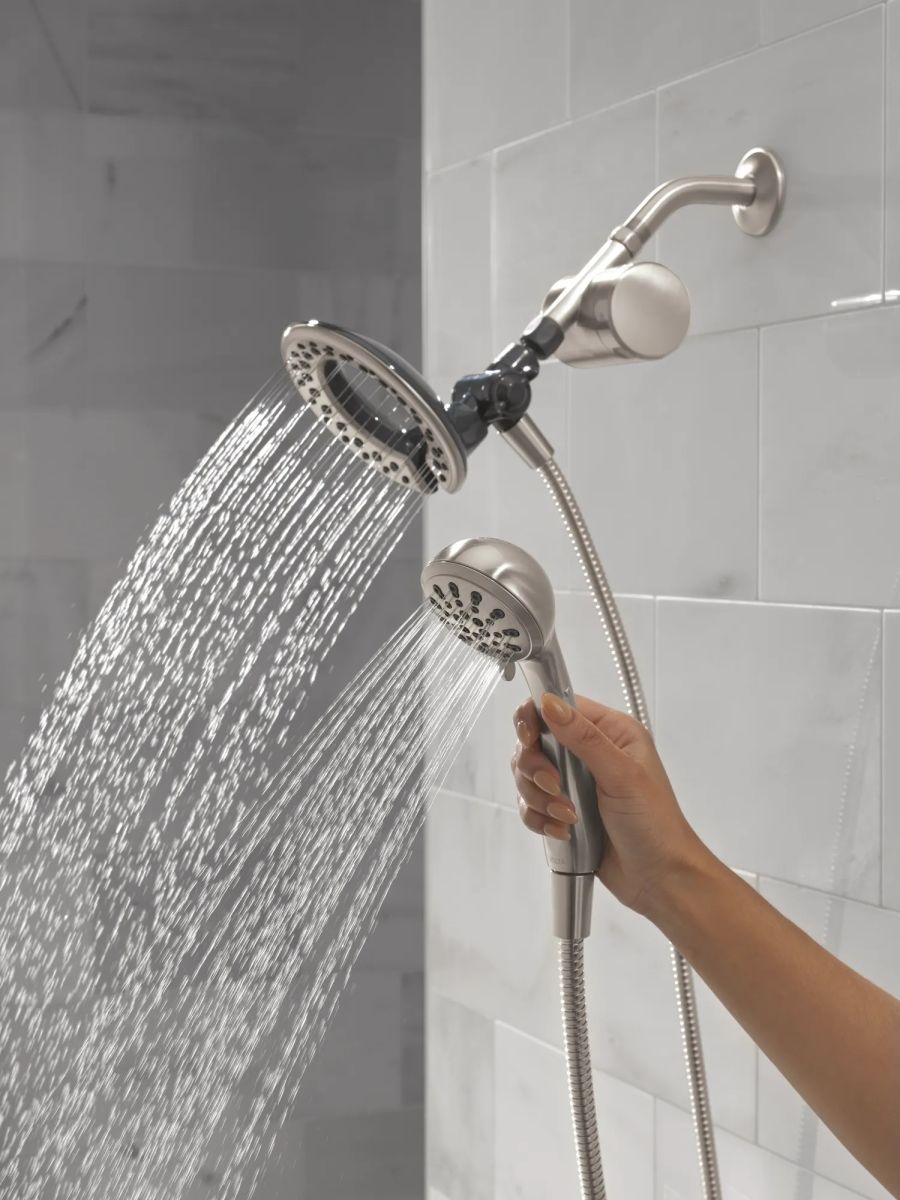 DELTA Clarifi Shower Filter Attachment with 4-Setting In2ition — Spotshield Brushed Nickel