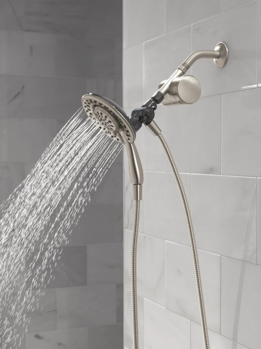DELTA Clarifi Shower Filter Attachment with 4-Setting In2ition — Spotshield Brushed Nickel