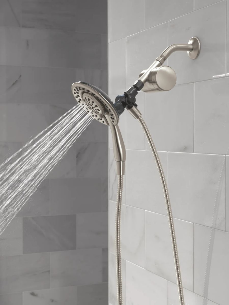 DELTA Clarifi Shower Filter Attachment with 4-Setting In2ition — Spotshield Brushed Nickel
