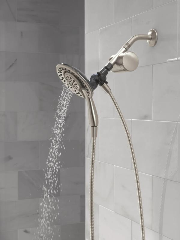 DELTA Clarifi Shower Filter Attachment with 4-Setting In2ition — Spotshield Brushed Nickel