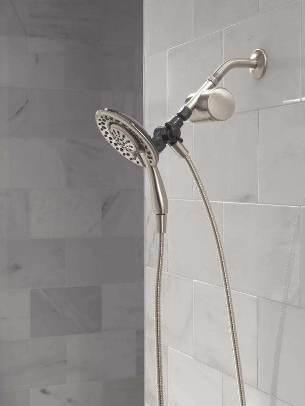DELTA Clarifi Shower Filter Attachment with 4-Setting In2ition — Spotshield Brushed Nickel