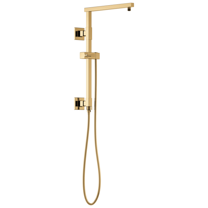 BRIZO Essential Shower 18" Linear Square Shower Column — Polished Gold
