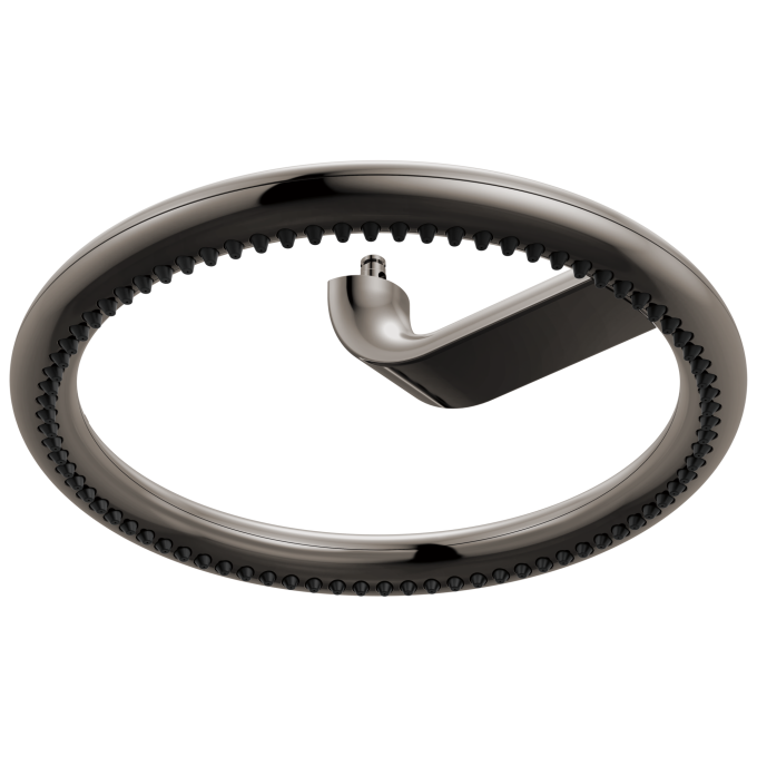 BRIZO Roccesco 12" Single-Function Halo Raincan Shower Head - 2.5 GPM — Brilliance Black Onyx