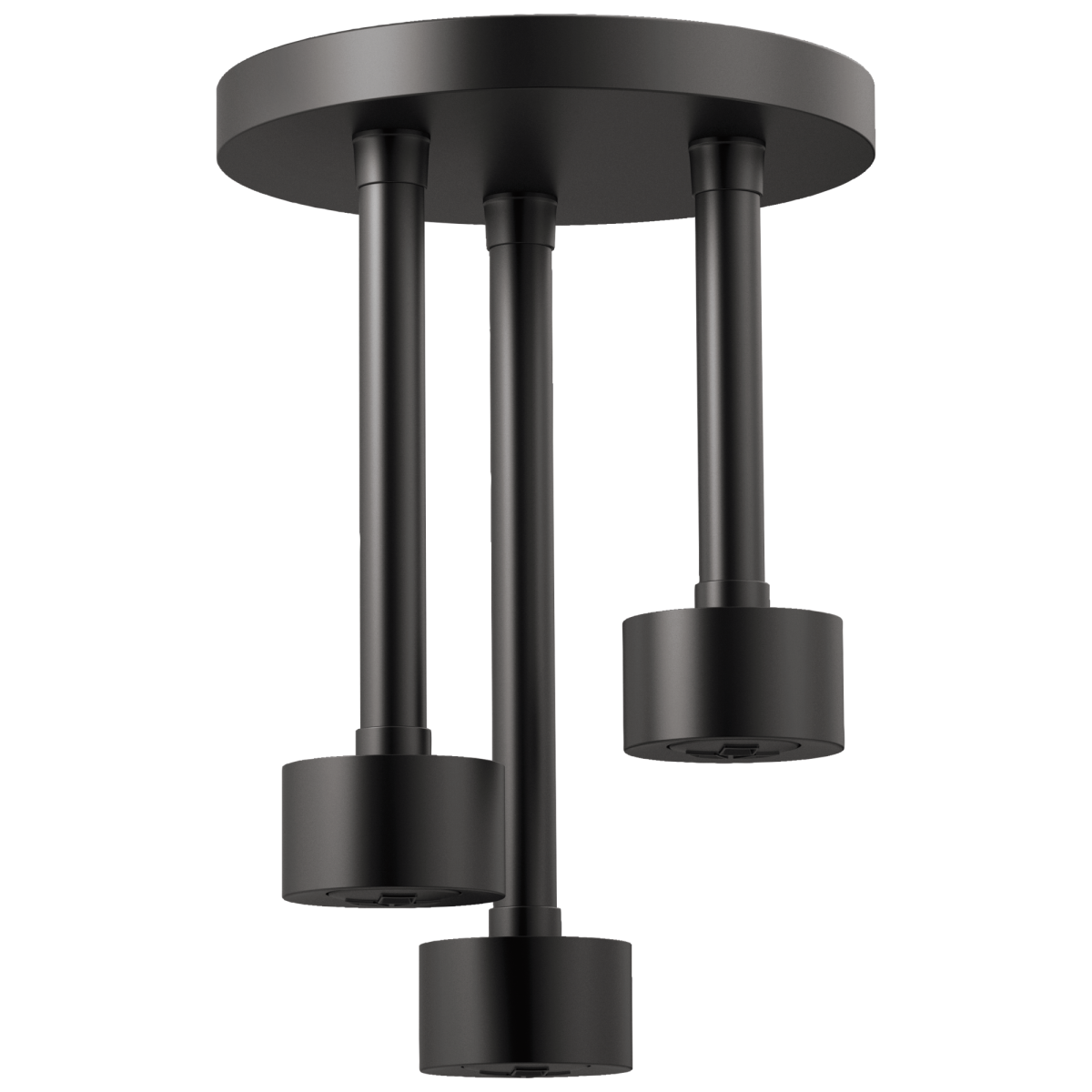 BRIZO Essential Shower Linear Round Single-Function H2Okinetic Pendant Raincan Shower Head — Matte Black