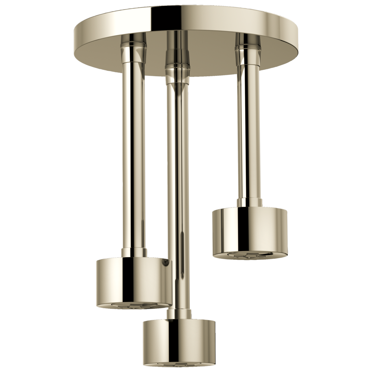 BRIZO Essential Shower Linear Round Single-Function H2Okinetic Pendant Raincan Shower Head — Polished Nickel