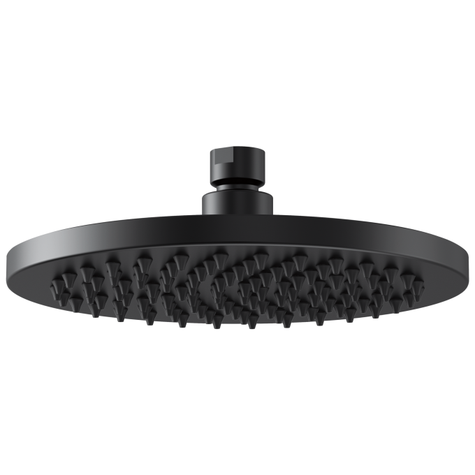BRIZO Essential Shower 8" Linear Round Single-Function Raincan Shower Head - 2.5 GPM — Matte Black