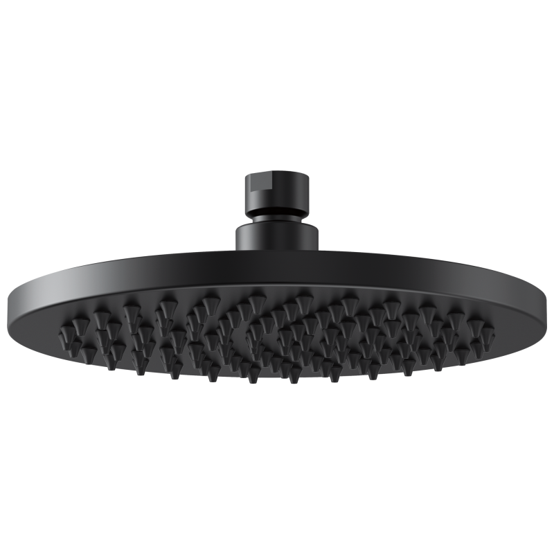 BRIZO Essential Shower 8" Linear Round Single-Function Raincan Shower Head - 1.75 GPM — Matte Black