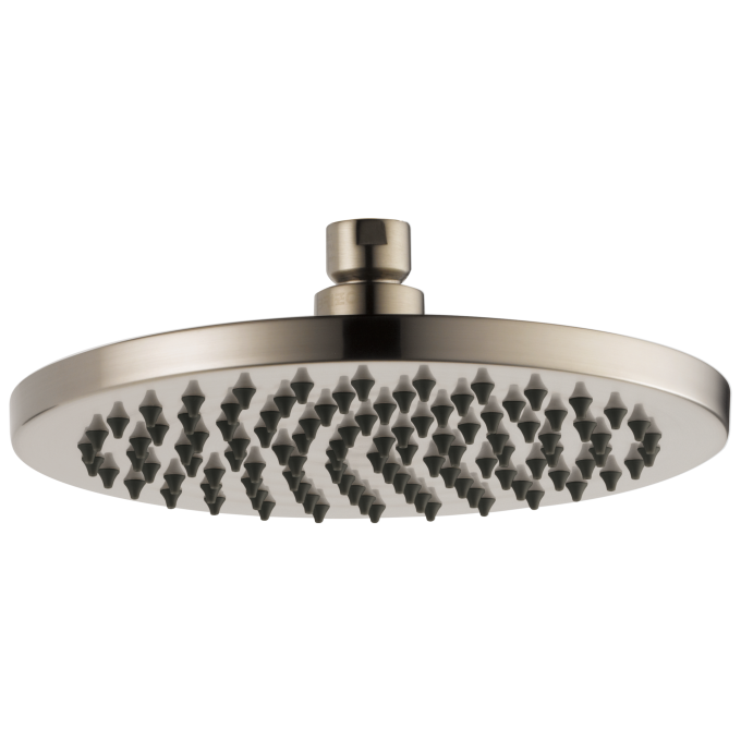 BRIZO Essential Shower 8" Linear Round Single-Function Raincan Shower Head - 2.5 GPM — Brushed Nickel