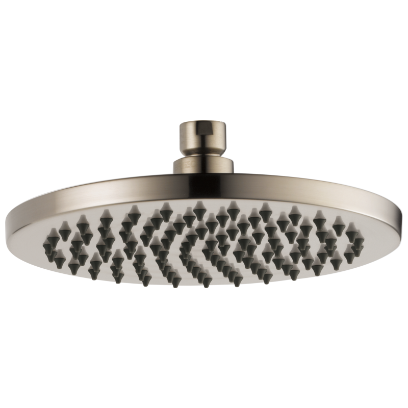BRIZO Essential Shower 8" Linear Round Single-Function Raincan Shower Head - 2.5 GPM — Brushed Nickel