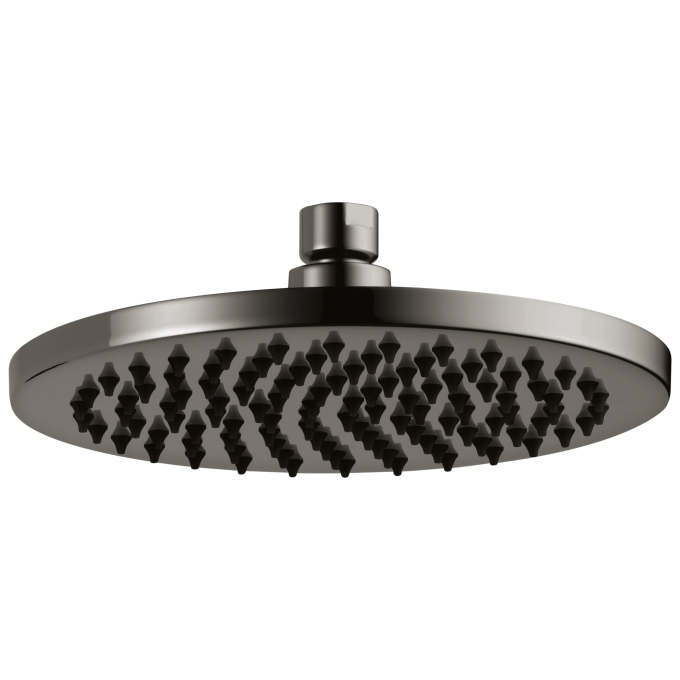 BRIZO Allaria 8" Linear Round Single-Function Raincan Shower Head - 2.5 GPM — Brilliance Black Onyx