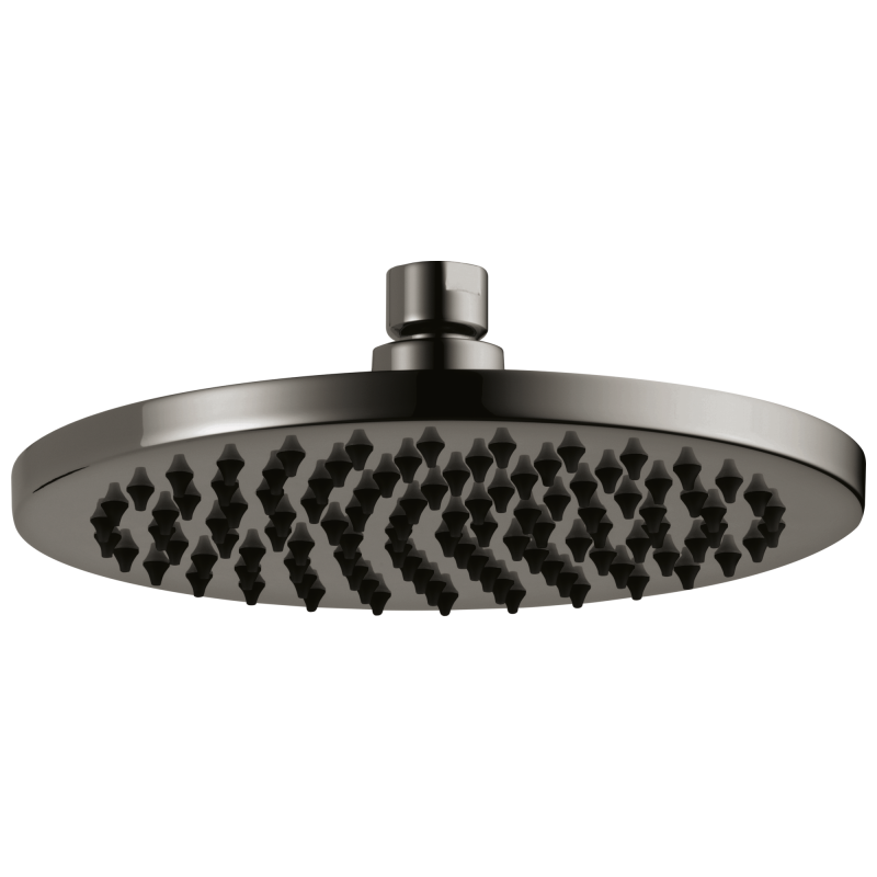 BRIZO Allaria 8" Linear Round Single-Function Raincan Shower Head - 1.75 GPM — Brilliance Black Onyx