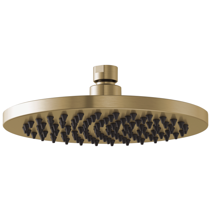 BRIZO Essential Shower 8" Linear Round Single-Function Raincan Shower Head - 2.5 GPM — Luxe Gold