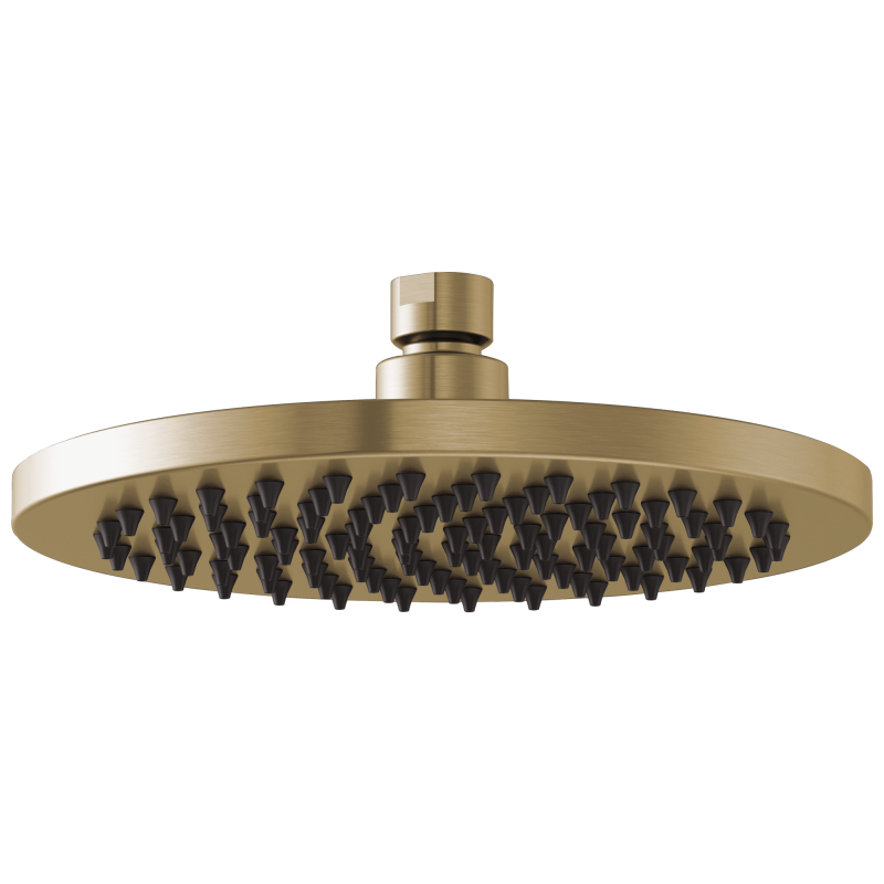 BRIZO Essential Shower 8" Linear Round Single-Function Raincan Shower Head - 1.75 GPM — Luxe Gold